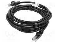 Patch cord; U/UTP; 6; stranded; CCA; PVC; black; 3m; 26AWG; Cores: 8 LANBERG