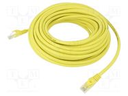 Patch cord; U/UTP; 6; stranded; CCA; PVC; yellow; 15m; 26AWG; Cores: 8 LANBERG