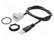 Adapter cable; USB A socket,USB A plug; USB 2.0; Len: 0.6m ONPOW