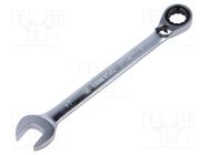 Wrench; combination spanner,with ratchet; 17mm KING TONY