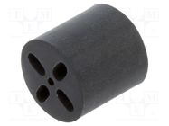 Spacer sleeve; LED; Øout: 6.5mm; ØLED: 5mm; black; UL94V-0; Mat: PVC BIVAR