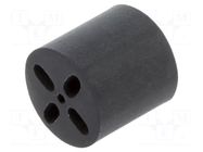 Spacer sleeve; LED; Øout: 6.5mm; ØLED: 5mm; L: 6.35mm; black; UL94V-0 BIVAR
