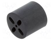 Spacer sleeve; LED; Øout: 6.5mm; ØLED: 5mm; L: 30.86mm; black; PVC BIVAR