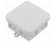 Enclosure: junction box; X: 75mm; Y: 75mm; Z: 37mm; IP55; light grey ELECTRO TERMINAL
