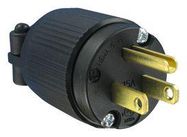 MAINS PLUG, NEMA 5-15P, 15A, 125VAC, BLK