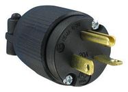 MAINS PLUG, NEMA 6-20P, 20A, 250VAC, BLK