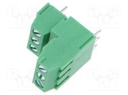 PCB terminal block; angled 90°; 3.81mm; ways: 3; on PCBs; 1mm2 