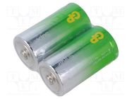 Battery: alkaline; C; 1.5V; non-rechargeable; Ø26x50mm; 2pcs. GP