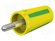 Connector: 4mm banana; adapter; 32A; yellow-green; nickel plated STÄUBLI