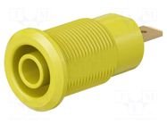 Connector: 4mm banana; socket; 24A; 1kV; Cutout: Ø12.2mm; yellow STÄUBLI