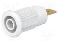 Socket; 4mm banana; 32A; 1kV; Cutout: Ø12.2mm; white; gold-plated STÄUBLI