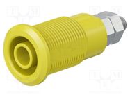 Connector: 4mm banana; socket; 32A; yellow; nickel plated STÄUBLI