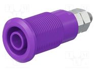 Connector: 4mm banana; socket; 32A; violet; nickel plated STÄUBLI