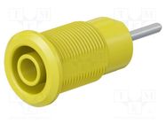 Connector: 4mm banana; socket; 24A; 1kV; yellow; nickel plated STÄUBLI