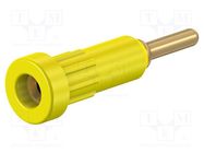 Connector: 2mm banana; socket; 10A; Overall len: 24.5mm; yellow STÄUBLI