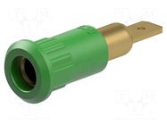 Connector: 4mm banana; socket; 25A; 30VAC; 60VDC; 30mm; green STÄUBLI