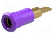 Connector: 4mm banana; socket; 25A; 30VAC; 60VDC; 30mm; violet STÄUBLI