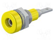 Connector: 2mm banana; socket; 10A; 23mm; yellow; insulated; 60VDC STÄUBLI