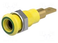 Connector: 4mm banana; socket; 25A; 30VAC; 60VDC; yellow-green STÄUBLI
