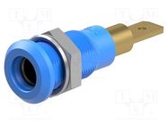 Connector: 4mm banana; socket; 25A; 30VAC; 60VDC; blue; gold-plated STÄUBLI