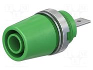 Connector: 4mm banana; socket; 20A; 1kV; green; nickel plated STÄUBLI