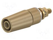 Connector: 4mm banana; socket; 1kV; 32A; brown; gold-plated STÄUBLI