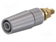 Connector: 4mm banana; socket; 1kV; 32A; grey; gold-plated STÄUBLI