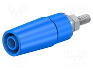 Connector: 4mm banana; socket; 32A; 1kV; blue; nickel plated STÄUBLI