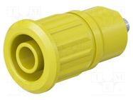 Connector: 4mm banana; socket; 24A; 1kV; yellow; nickel plated STÄUBLI