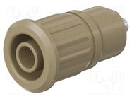 Connector: 4mm banana; socket; 24A; 1kV; brown; nickel plated STÄUBLI