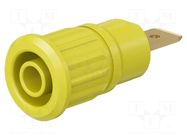 Connector: 4mm banana; socket; 1kV; 32A; yellow; gold-plated STÄUBLI