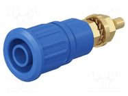 Connector: 4mm banana; socket; 1kV; 32A; blue; gold-plated STÄUBLI