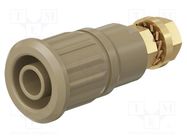 Connector: 4mm banana; socket; 32A; 1kV; brown; gold-plated STÄUBLI