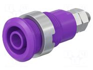 Connector: 4mm banana; socket; 32A; violet; nickel plated STÄUBLI