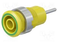 Connector: 4mm banana; socket; 24A; 1kV; L: 35.5mm; yellow-green STÄUBLI