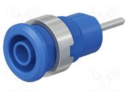 Socket; 4mm banana; 24A; 1kV; L: 35.5mm; blue; nickel plated STÄUBLI