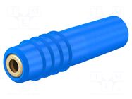 Connector: 1mm banana; socket; 6A; 30VAC; 60VDC; blue; soldered STÄUBLI