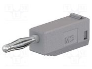 Connector: 2mm banana; plug; 10A; 30VAC; 60VDC; grey; nickel plated STÄUBLI