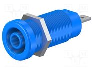 Connector: 4mm banana; socket; 24A; 1kV; blue; nickel plated STÄUBLI