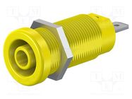 Connector: 4mm banana; socket; 24A; 1kV; yellow; nickel plated STÄUBLI