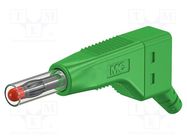 Connector: 4mm banana; plug; 32A; 30VAC; 60VDC; green; 2.5mm2 STÄUBLI