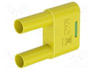 Stackable safety shunt; 4mm banana; 32A; yellow-green; insulated STÄUBLI