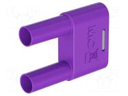 Connector: 4mm banana; stackable safety shunt; 32A; violet STÄUBLI