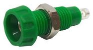 BANANA SOCKET, 10A, 4MM, PANEL, GREEN