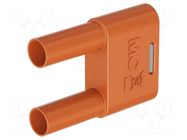 Connector: 4mm banana; stackable safety shunt; 32A; orange STÄUBLI