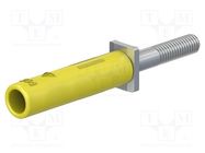 Adapter; 25A; yellow; nickel plated; banana 4mm socket STÄUBLI