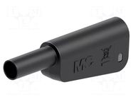 Connector: 4mm banana; 19A; 1kV; black; 1mm2; gold-plated; soldered STÄUBLI