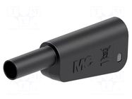 Connector: 4mm banana; 19A; 1kV; black; 1mm2; gold-plated; soldered STÄUBLI