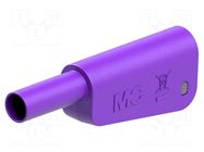 Connector: 4mm banana; 32A; 1kV; violet; gold-plated; soldered STÄUBLI