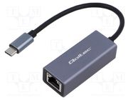 Transition: adapter; USB 3.1; PnP; grey; RJ45 socket,USB C plug QOLTEC